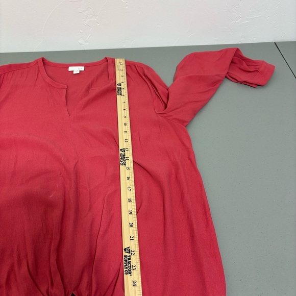 J.Jill Women's Large Blouse Long Sleeve Tie Front Lightweight Spring - Picture 7 of 10
